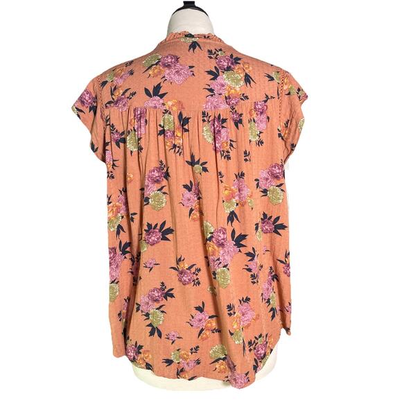 Buffalo David Bitton Women's Flutter Sleeve Top Size SM Floral - Picture 4 of 5